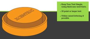 Text on an injection-molded part